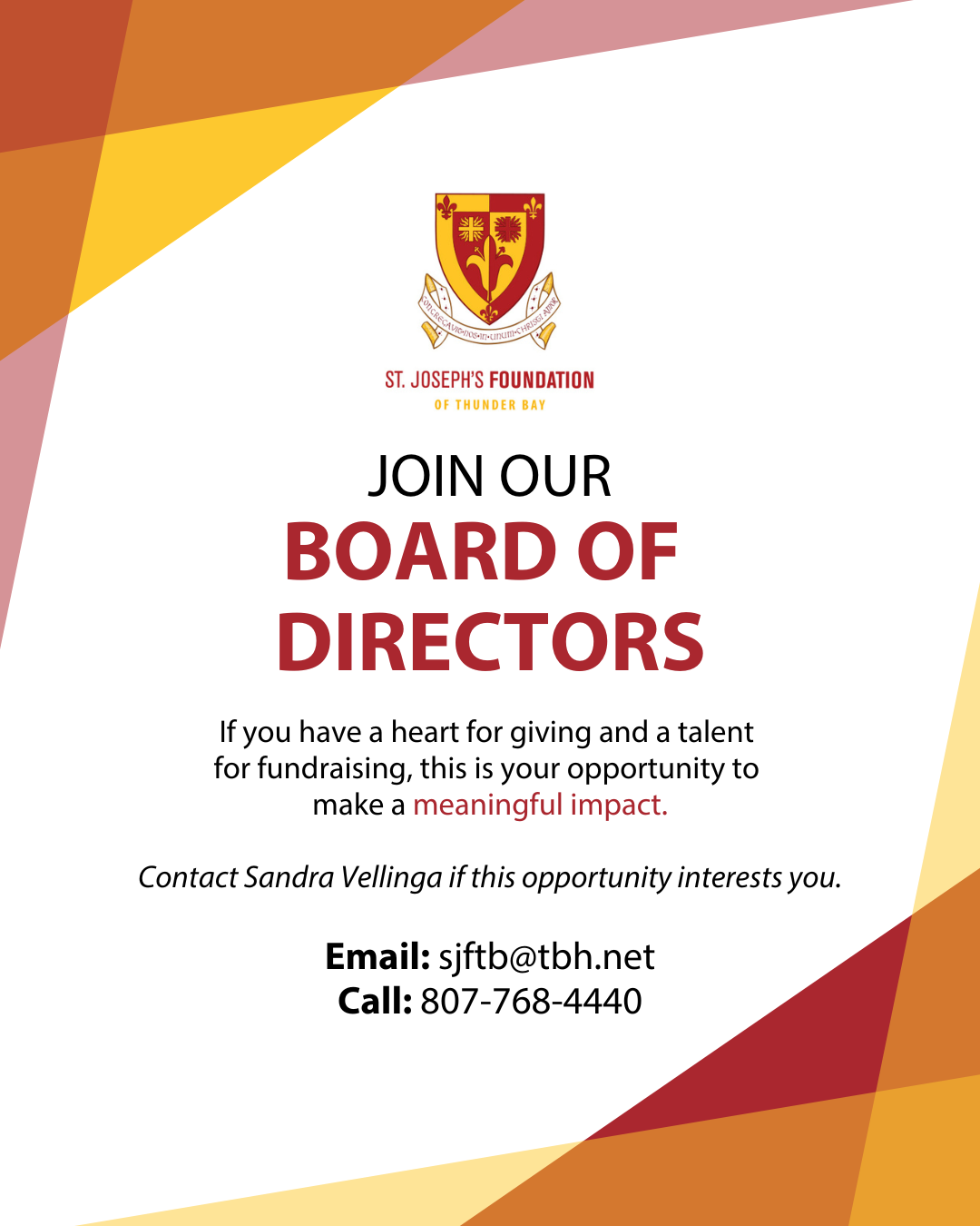 Become a St. Joseph's Foundation Board Member